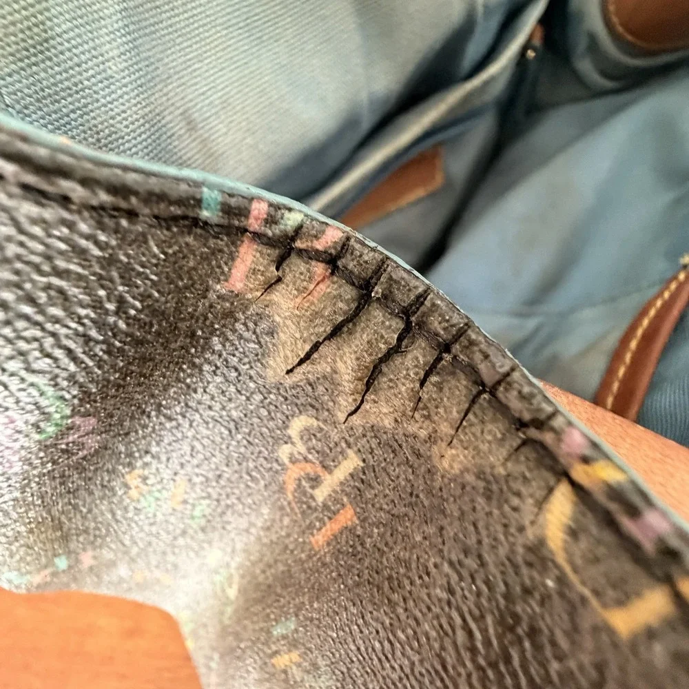 Vintage Dooney And Small Hand Bag Monogram Colorful READ